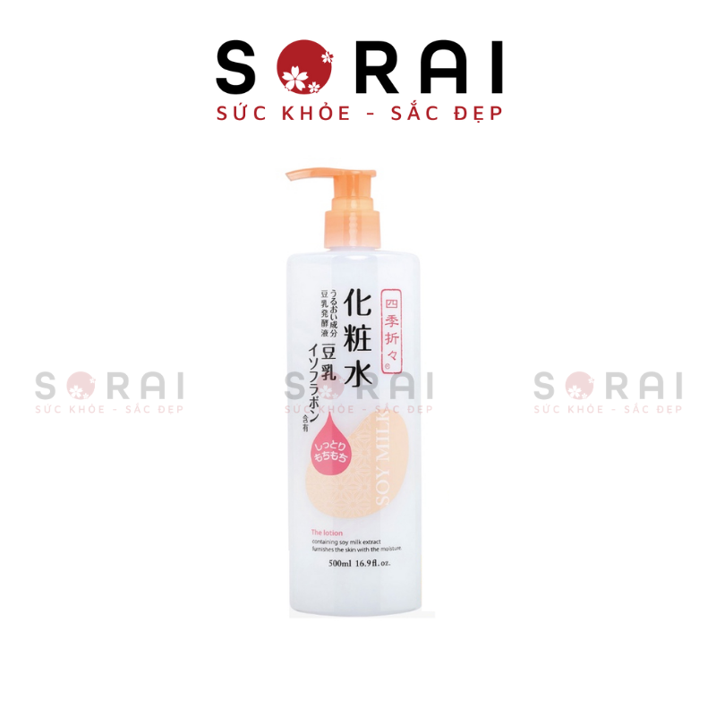 Nước hoa hồng Kumano Soymilk Shikiori dưỡng ẩm chiết xuất đậu nành Nhật Bản 500ml