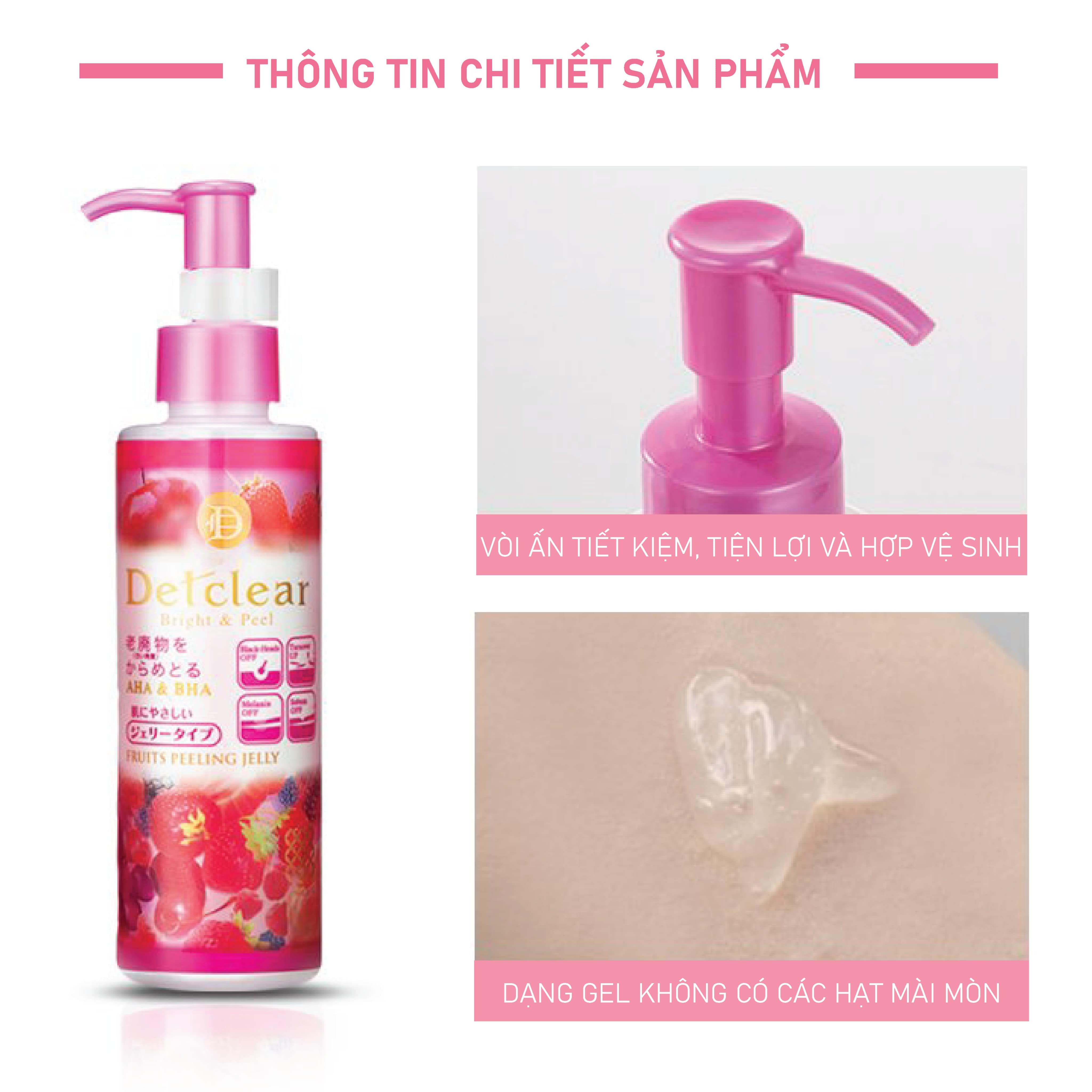 Gel Tẩy Da Chết Detclear Meishoku Nhật Bản 180ml (3 loại) Hồng