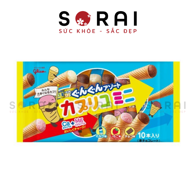 Bánh ốc quế Glico Nhật Bản hình kem 10 cái