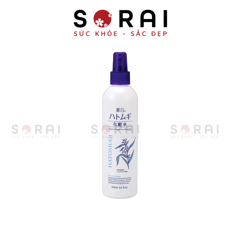 Nước hoa hồng Hatomugi dưỡng ẩm cho da 250ml dạng xịt