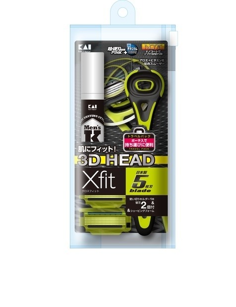 Set dao cạo râu Kai 5 lưỡi kép 1 cán, 2 đầu thay, bọt cạo râu