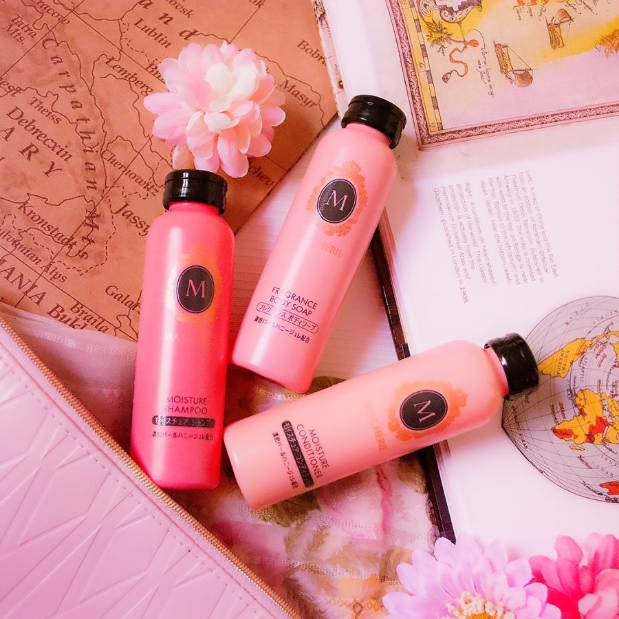 Set 3 dầu gội, xả, sữa tắm mini Shiseido Macherie Nhật Bản 50ml