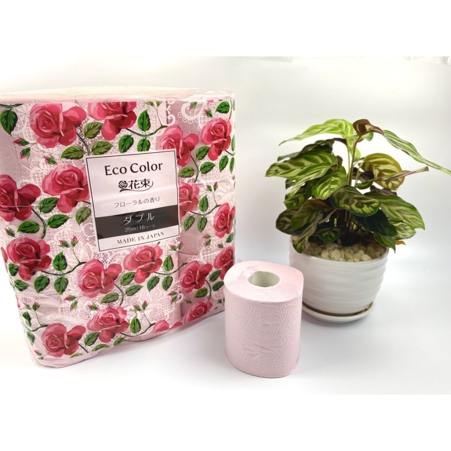 Giấy vệ sinh Marutomi Eco Color hương hoa hồng Nhật Bản 18 cuộn