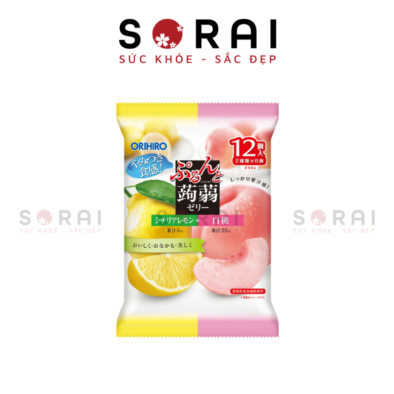 Thạch trái cây vị đào và chanh