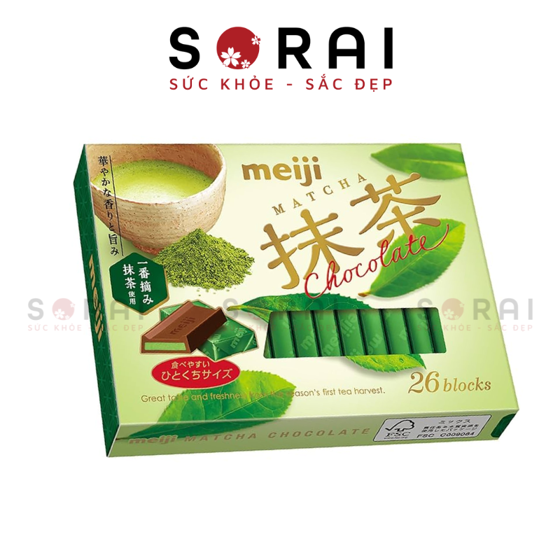 Socola Meiji Nhật Bản vị matcha 26 viên