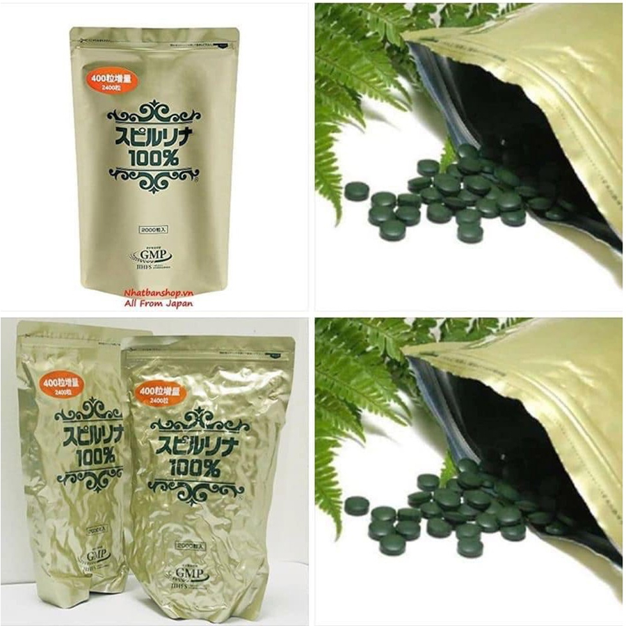 Tảo gói Spirulina 2400 viên (tảo túi)