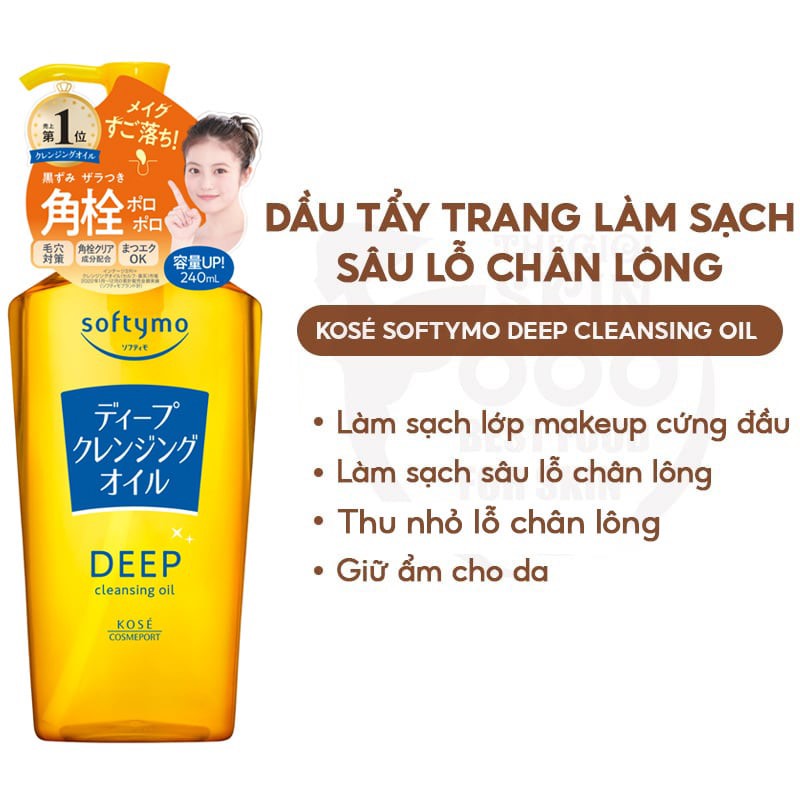 Dầu tẩy trang Kose Softymo Nhật bản 240ml (mẫu mới)