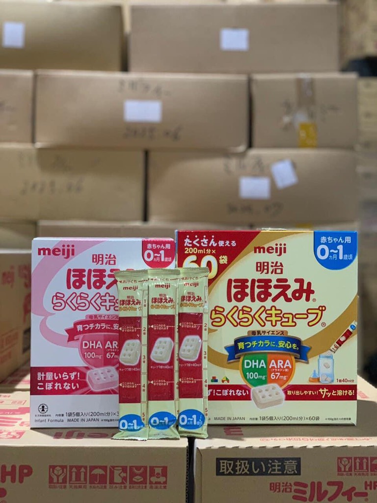 Sữa thanh Meiji nội địa Nhật bản cho bé 0-1 tuổi mẫu mới hộp 30 thanh
