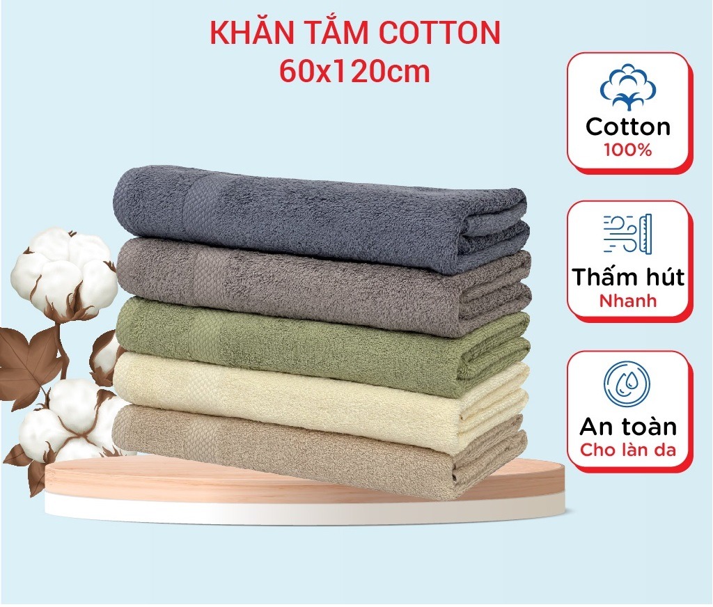 Khăn tắm Cotton Takababy 60-120cm