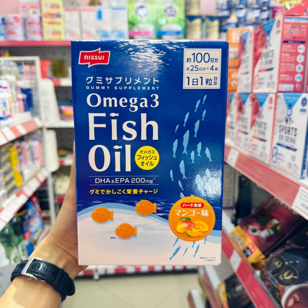 Kẹo dẻo Nissui bổ sung Omega 3, DHA EPA Nhật Bản vị xoài 100 viên