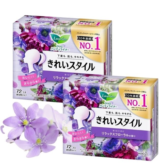 Băng vệ sinh Kao hàng ngày 72 miếng (5 mùi hương) Tím - Hương hoa