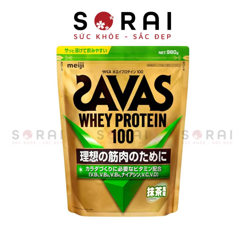 Bột Protein Whey SAVAS 100 Nhật bản túi 980gram