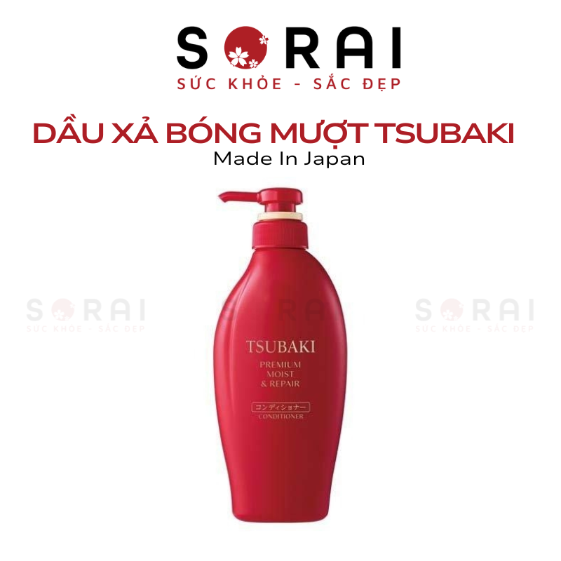 Dầu xả Tsubaki Premium Nhật Bản giúp tóc bóng mượt, chắc khỏe 450ml