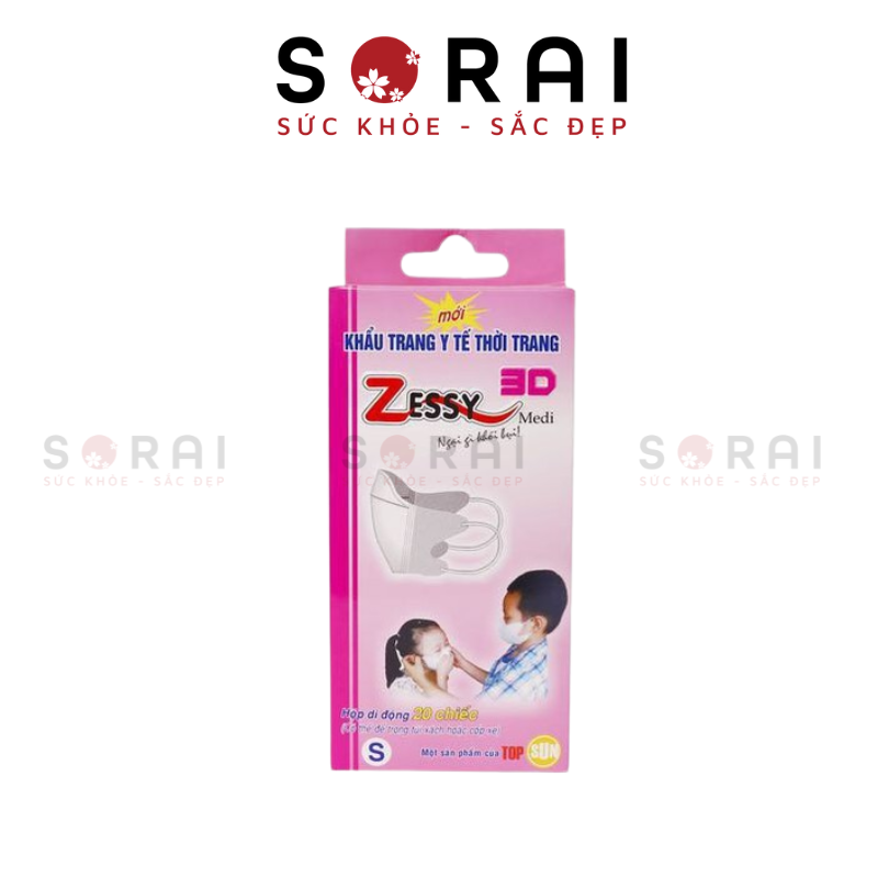 Khẩu trang Zessy y tế Nhật Bản size S2 6-18 tháng tuổi, 20 chiếc