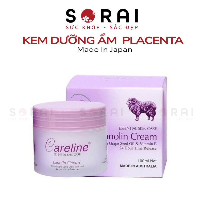 Kem dưỡng cừu Careline Lanolin Cream with Grape Seed Oil & vitamin E (màu tím)