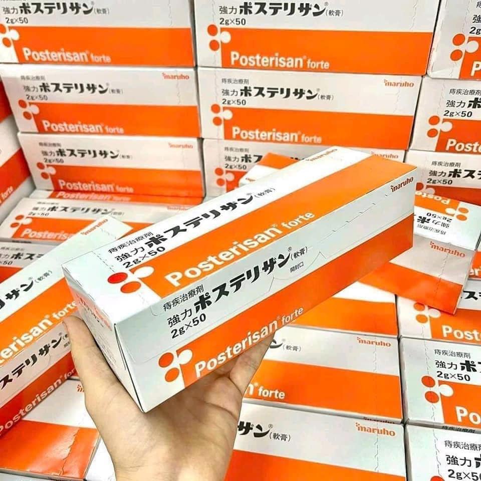 Kem bôi teo trĩ Posterisan Forte giảm đau, ngứa rát, nứt kẽ hậu môn Nhật Bản, 2g x 5 ống