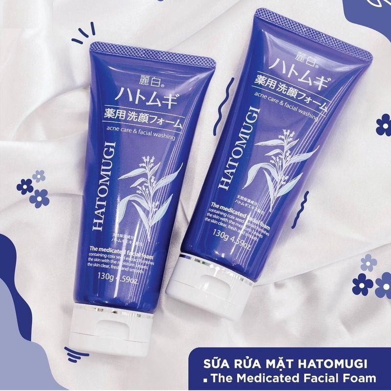 Sữa rửa mặt Hatomugi giúp ngăn ngừa mụn và dưỡng trắng 130g