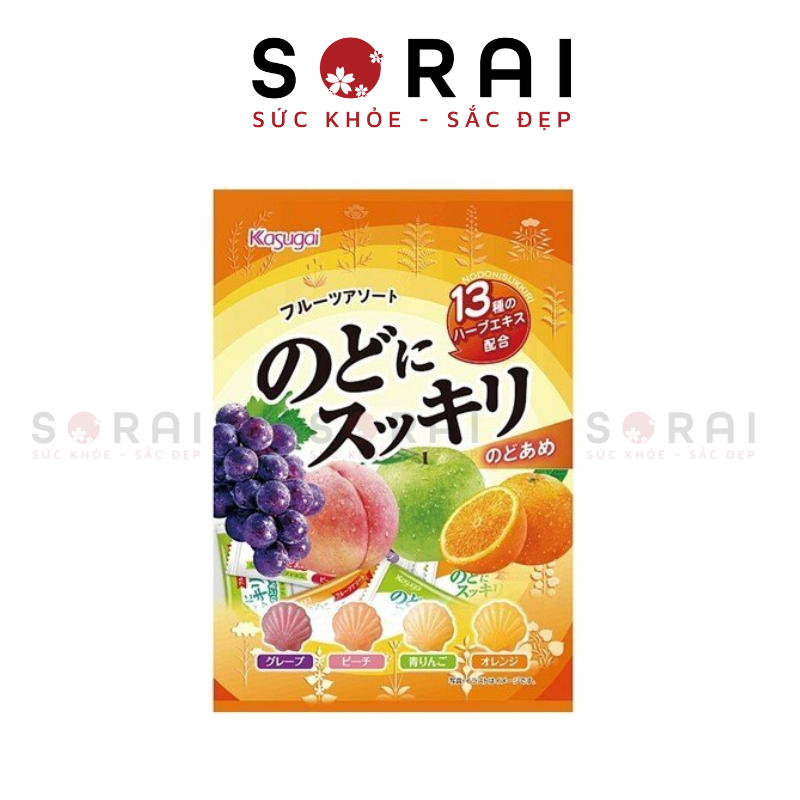 Kẹo ngậm vị trái cây Kasugai Nhật Bản 13 vị thảo mộc