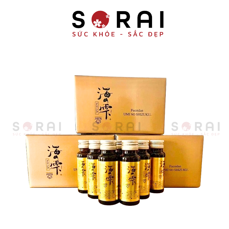 Nước uống Fucoidan Umi No Shizuku Nhật Bản ngăn ngừa, hỗ trợ ung thư hộp 30 chai