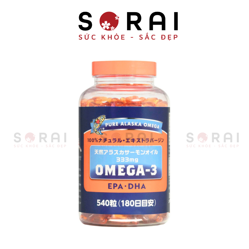 Viên uống Pure Omega Alaska bổ sung Omega 3 Nhật Bản hộp 540 viên (mẫu mới)