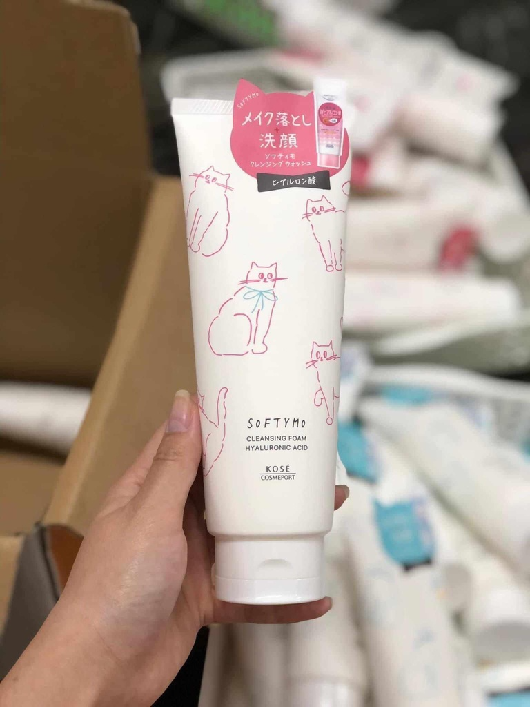 Sữa rửa mặt Kose Softymo cấp ẩm Hyaluronic Nhật Bản 220g