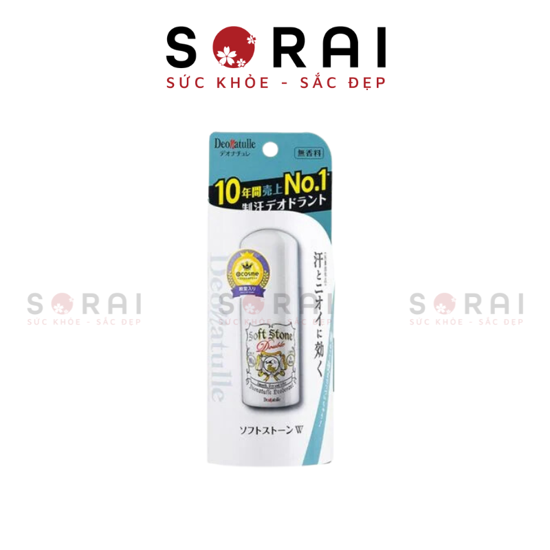 Lăn nách đá khoáng Softstone Double Deonatulle Nhật Bản 20g nữ - k mùi