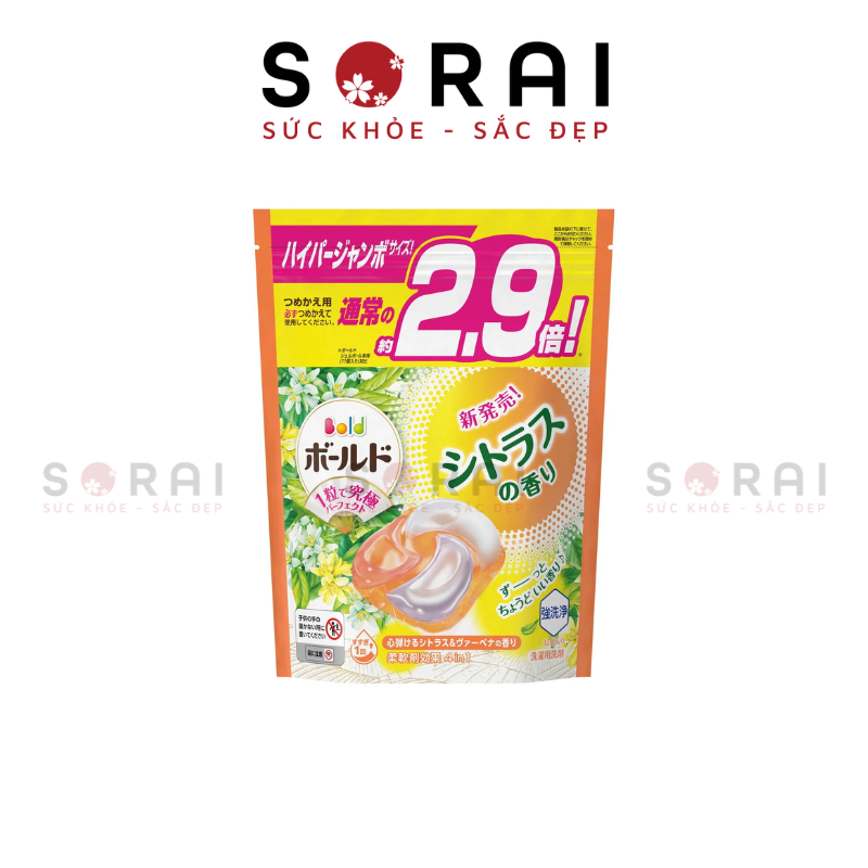 Viên giặt xả Bold P&G 4in1 32 viên hương cam