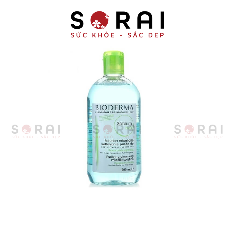 Nước tẩy trang Bioderma Pháp dành cho da dầu, mụn 500 ml (xanh)