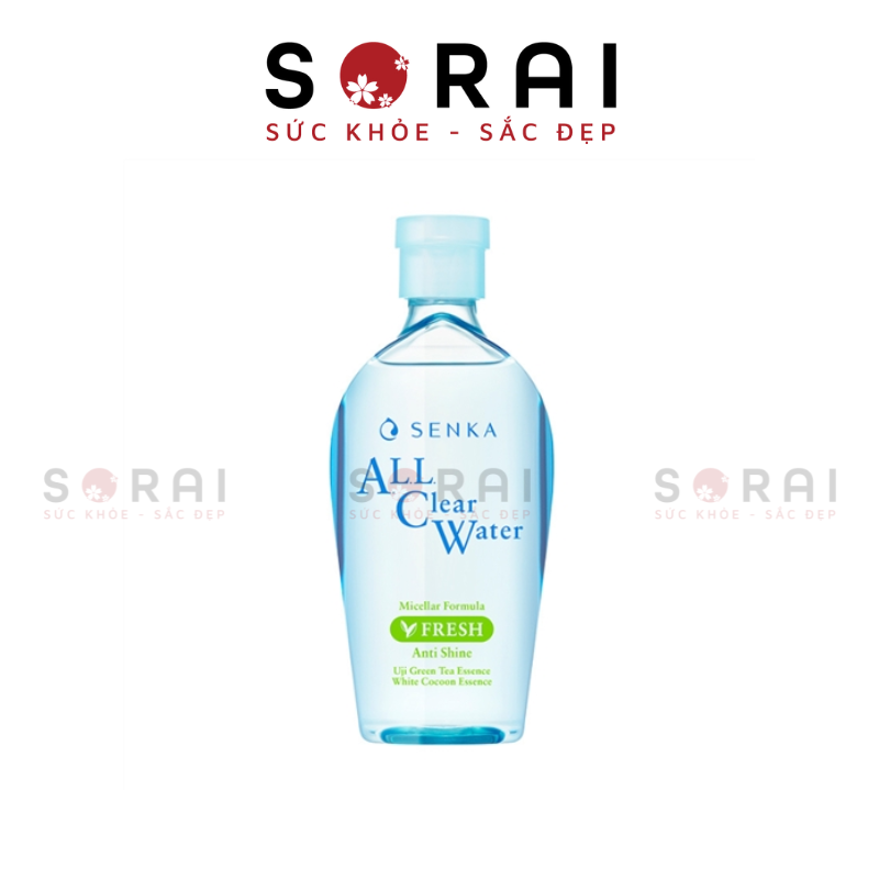 Nước tẩy trang Senka Nhật Bản cho da dầu chai 230 ml (xanh lá nhạt)