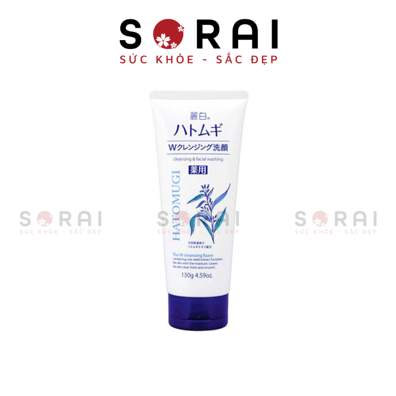 Sữa rửa mặt trắng da Reihaku Hatomugi Nhật Bản tuýp 130g