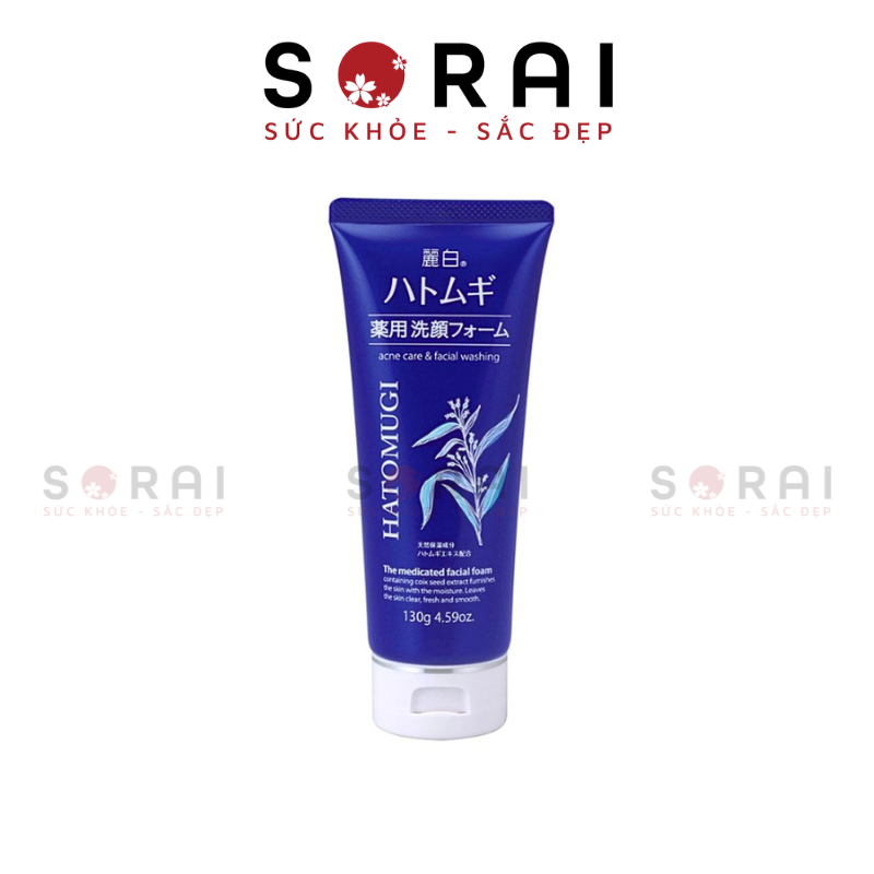 Sữa rửa mặt Hatomugi giúp ngăn ngừa mụn và dưỡng trắng 130g