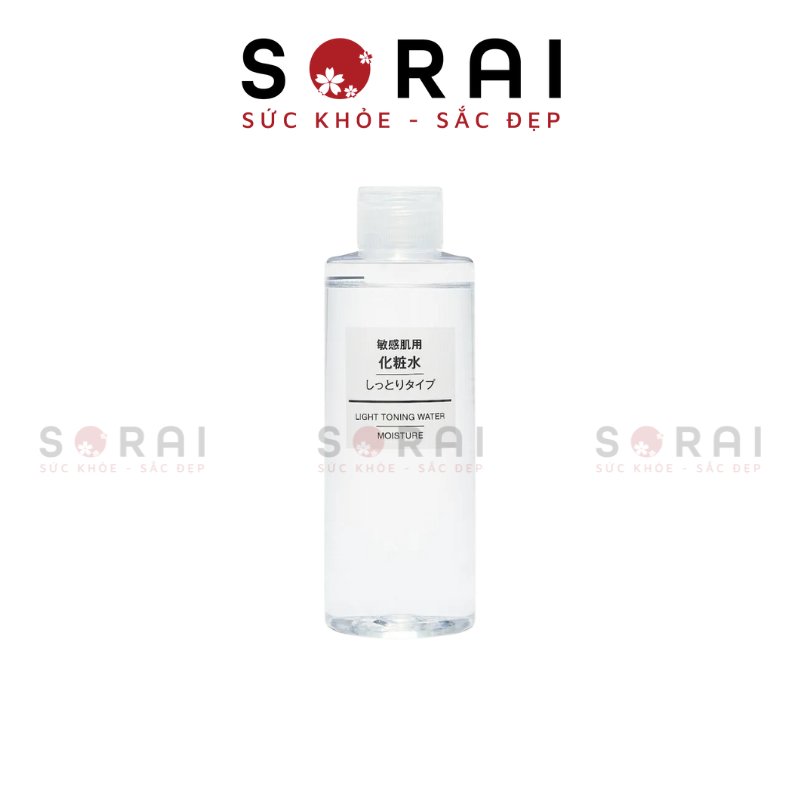 Nước hoa hồng Muji Light Toning Water Moisture Nhật Bản 200ml cho da khô mẫu mới