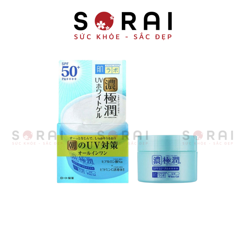 Gel dưỡng trắng da chống nắng Hadalabo 5 in 1 Koi-Gokujyun SPF50+PA+++ Nhật Bản 90g