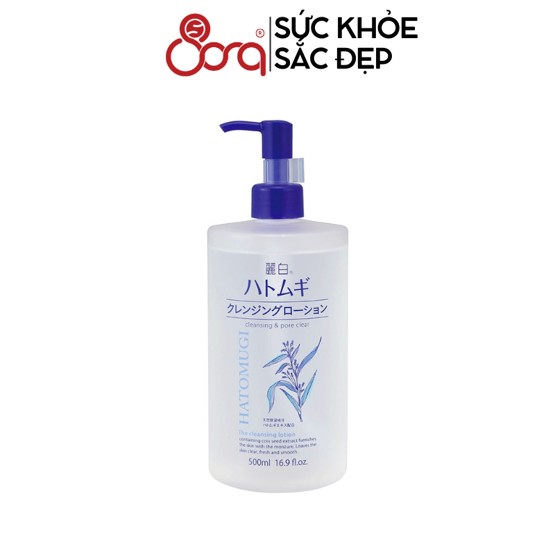 Nước tẩy trang Hatomugi Cleansing & Pore Clear Nhật Bản chai 500ml (mẫu mới)