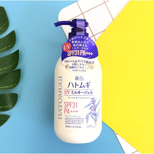 Sữa Dưỡng Thể Chống Nắng Hatomugi SPF31 PA+++ Nhật Bản 250ml