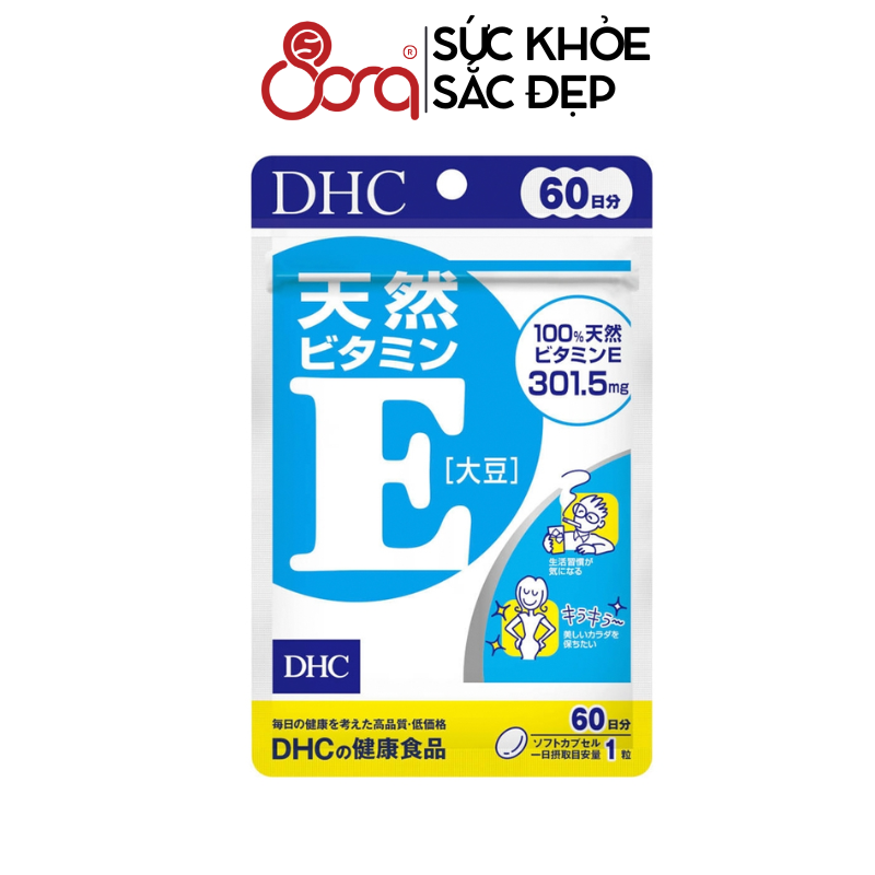 Viên uống DHC bổ sung Vitamin E Nhật bản giúp đẹp da tự nhiên túi 60 viên 60 ngày