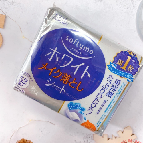 Khăn ướt tẩy trang Kose Softymo Nhật Bản làm trắng da gói 52 miếng