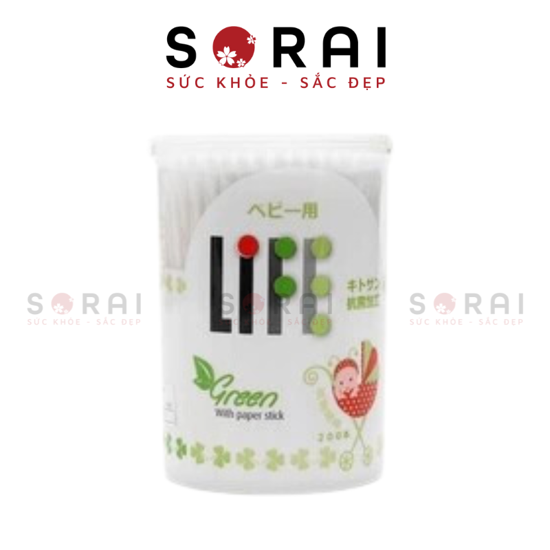 Tăm bông Life hộp giấy 200 chiếc