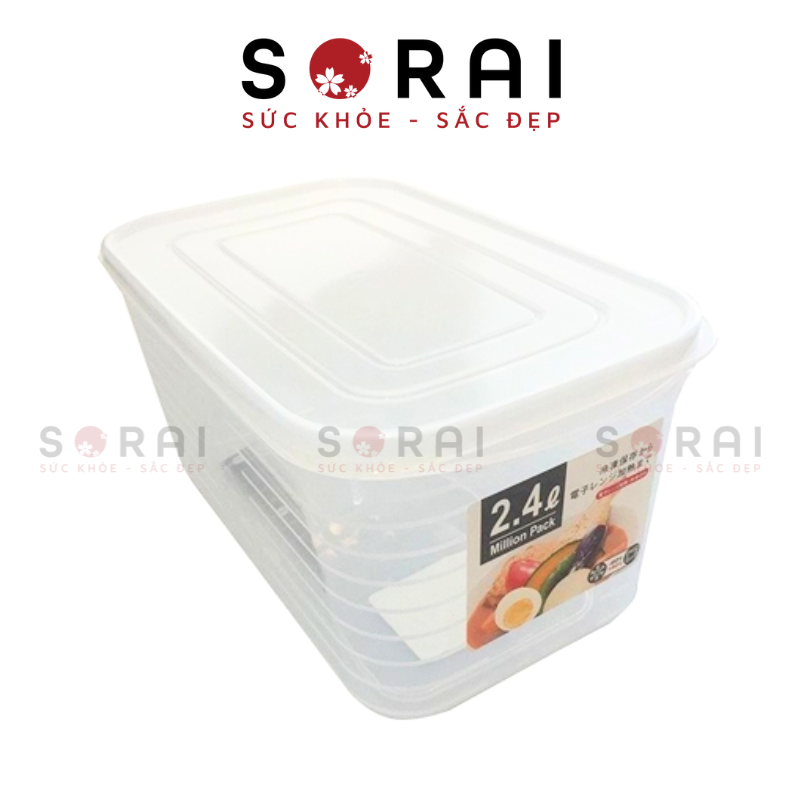 Hộp nhựa Yamada Nhật Bản đựng thực phẩm 2.4ml- trắng
