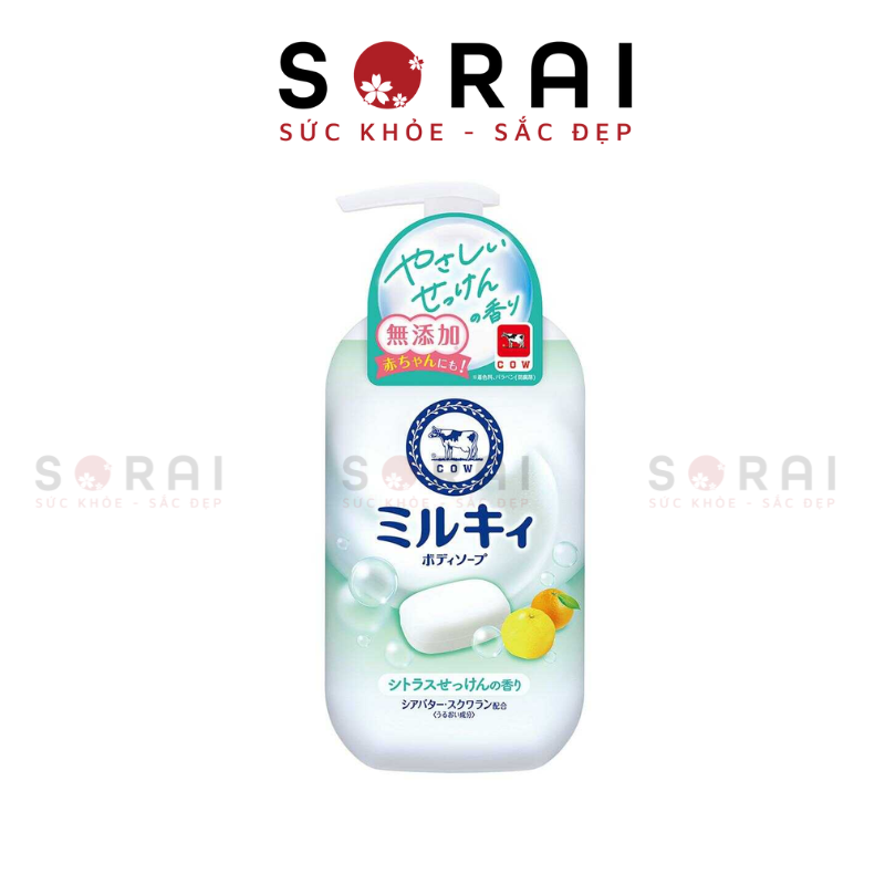 Sữa tắm Milky Body Soap Nhật Bản 550ml Hương chanh