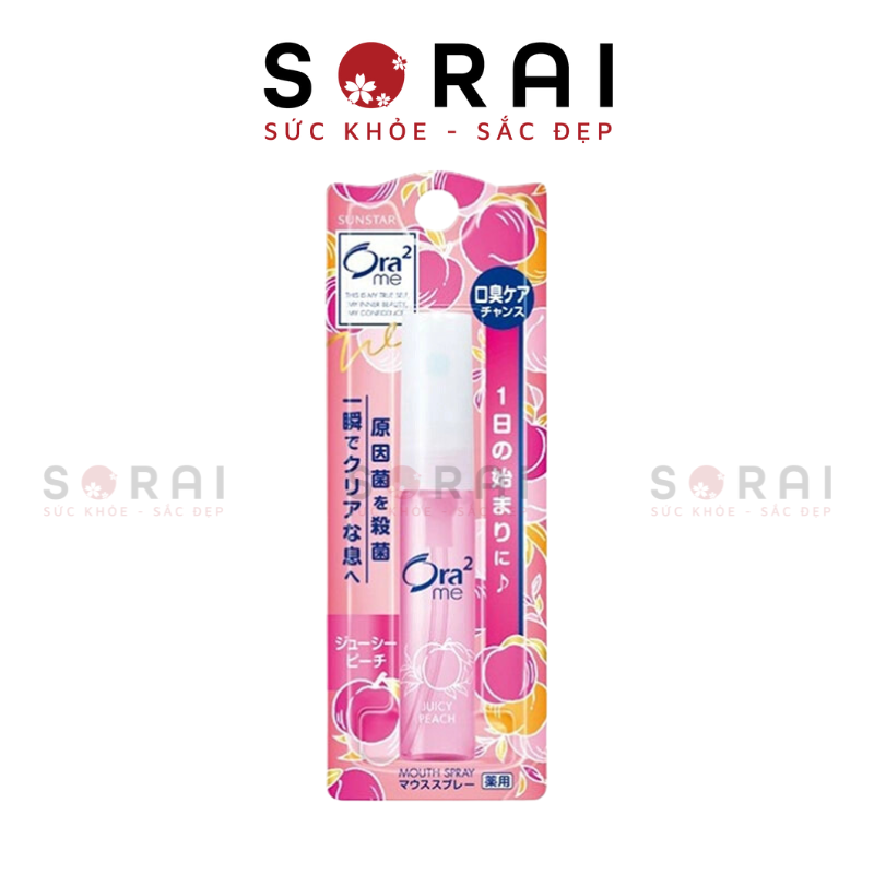 Xịt thơm miệng Sunstar Ora2 Nhật Bản 6ml (8 loại) Đào