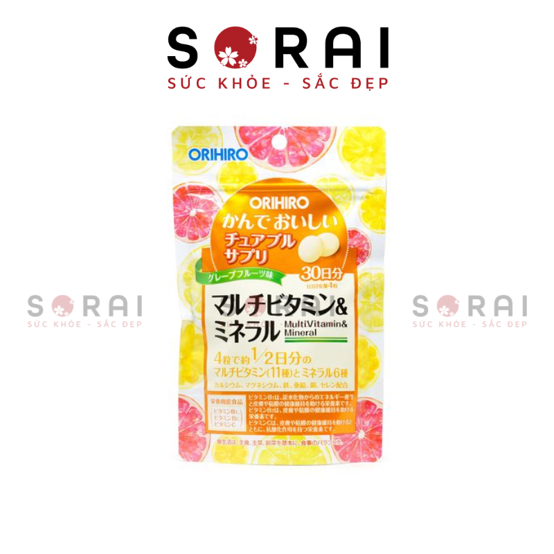 Viên nhai Orihiro bổ sung vitamin tổng hợp và khoáng chất 120 viên