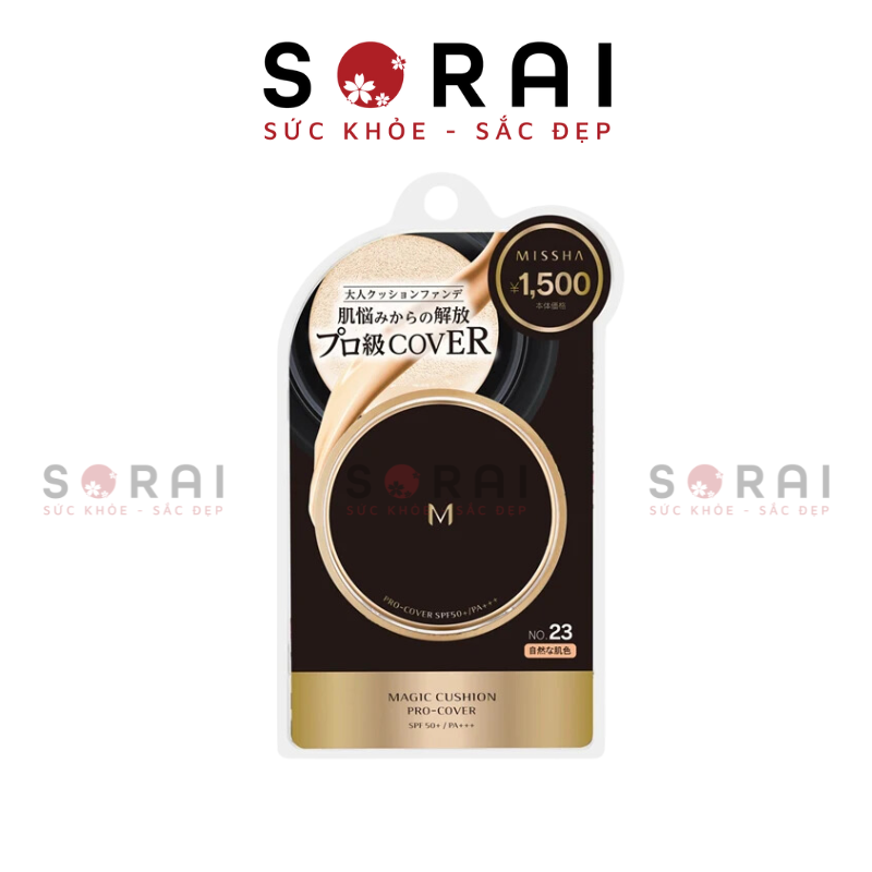 Phấn Nước Misha M.23 Nhật Bản 15g tone tự nhiên da dầu date 1/2027
