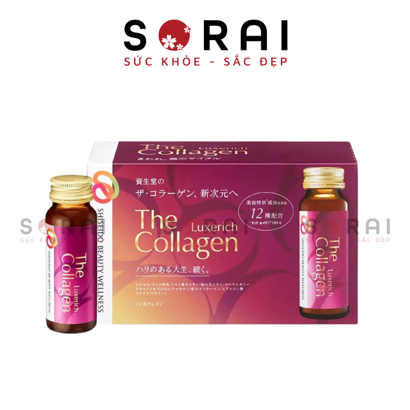Nước uống The Collagen Luxerich Shiseido Nhật Bản 12 thành phần