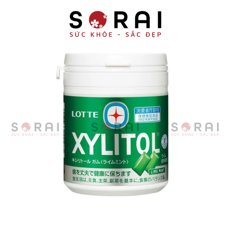 Kẹo cao su LOTTE XYLITOL hương bạc hà không đường Nhật Bản 158g