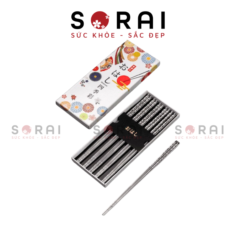 Đũa kháng khuẩn Shikisai Nhật Bản set 5 đôi (màu trắng)