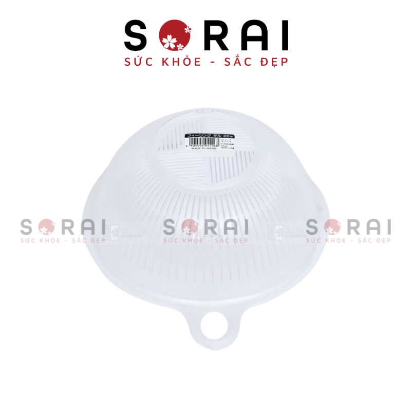 Rổ nhựa rửa rau củ quả Inomata Nhật Bản màu trắng 2L