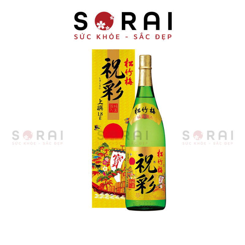 Rượu Sake vẩy vàng Nhật bản, chai 1.8L, bản thường