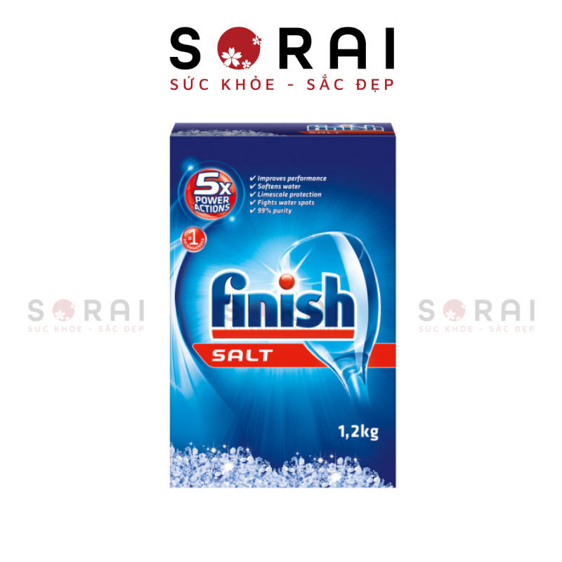 Muối rửa bát Finish Châu Âu làm mềm nước hộp 1.2kg