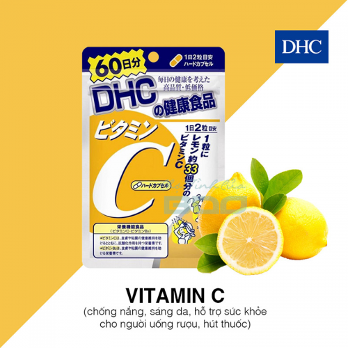 Viên uống bổ sung Vitamin C DHC, tăng sức đề kháng, hỗ trợ trắng da Nhật Bản 120 viên 60 ngày